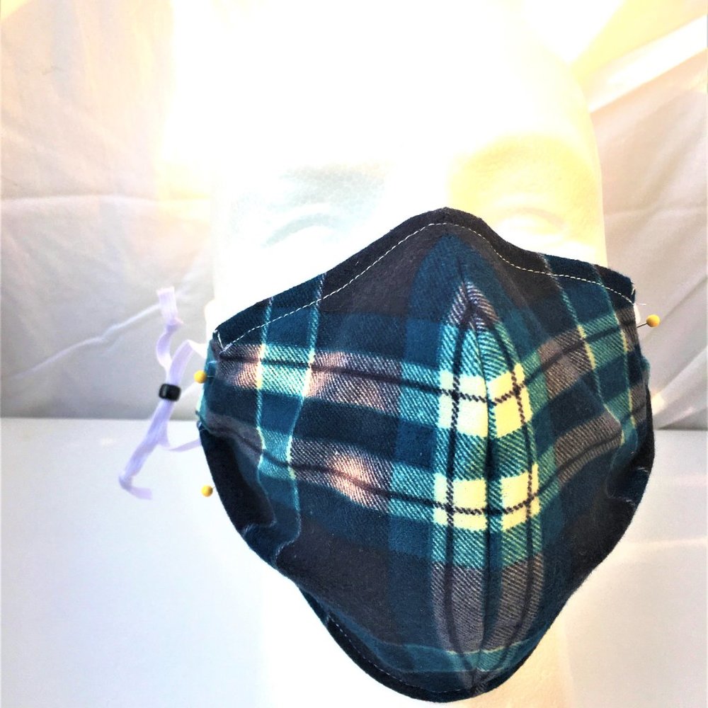 Auburn Tigers Face Mask New Reversible Blue Plaid - Picture 12 of 15